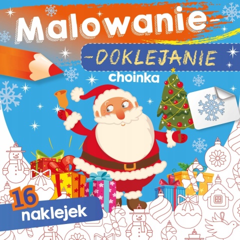 Malowanie doklejanie Choinka świąteczna kolorowanka z naklejkami dla dzieci