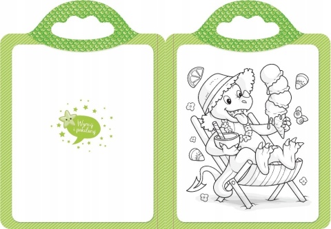 Malowanka z naklejkami i tęczową kredką Wspaniałe smoki Kolorowanka