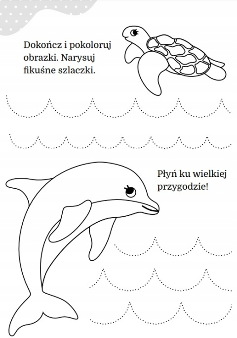 Maluszkowe malowanie Szlaczki kolorowanka edukacyjna dla dziec Malowanka