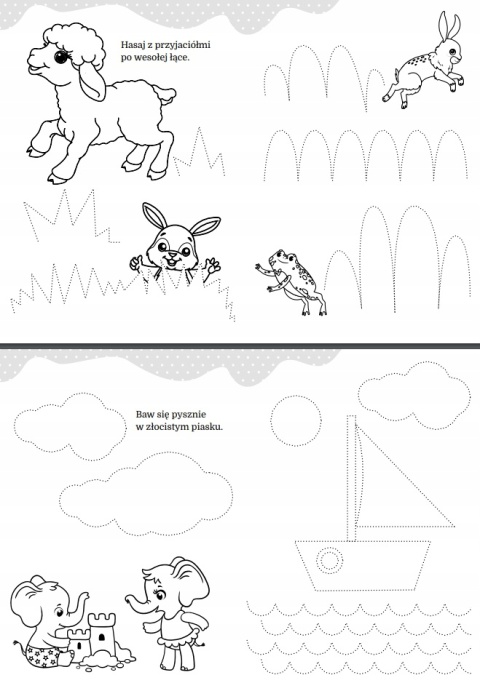 Maluszkowe malowanie Szlaczki kolorowanka edukacyjna dla dziec Malowanka