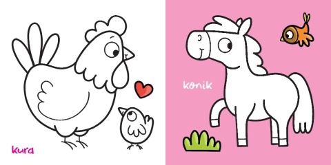 Mały miś koloruje Na wsi kolorowanka z naklejkami Malowanka Aksjomat