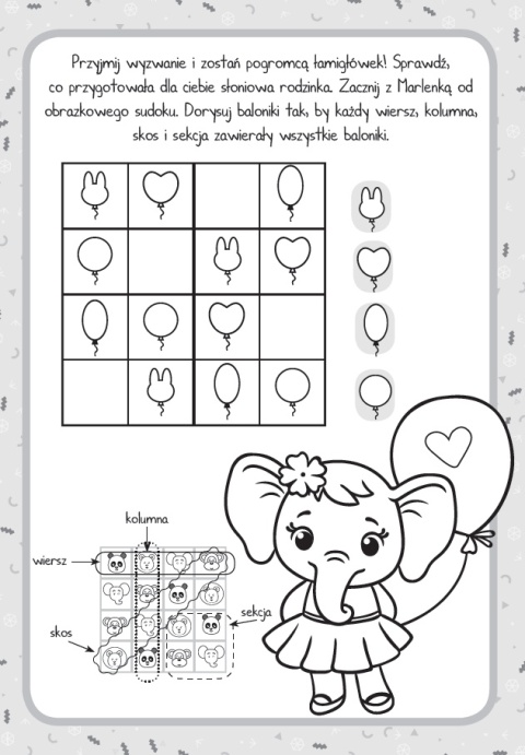 Moje łamigłówki książeczka z zagadkami i sudoku dla dzieci Edukacyjna