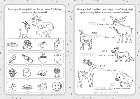 Moje rodzinki książeczka edukacyjna o rodzinie i zwierzętach dla dzieci