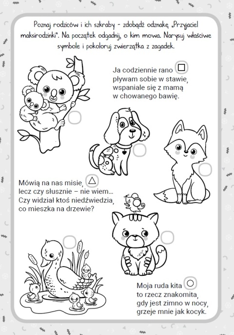 Moje rodzinki książeczka edukacyjna o rodzinie i zwierzętach dla dzieci