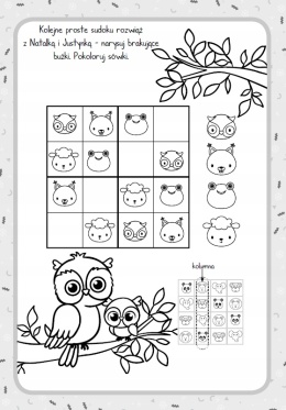 Moje sudoku książeczka dla dzieci edukacyjna ze zwierzątkami dla malucha