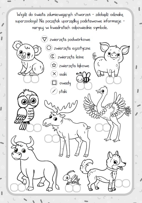 Moje zwierzęta książeczka z zadaniami o zwierzętach dla przedszkolaków