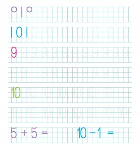 Nauka pisania dla dzieci zestaw 4 książeczek z rowkami 3D Literki Cyferki Szlaczki Kaligrafia ćwiczenia grafomotoryczne 4–6 lat