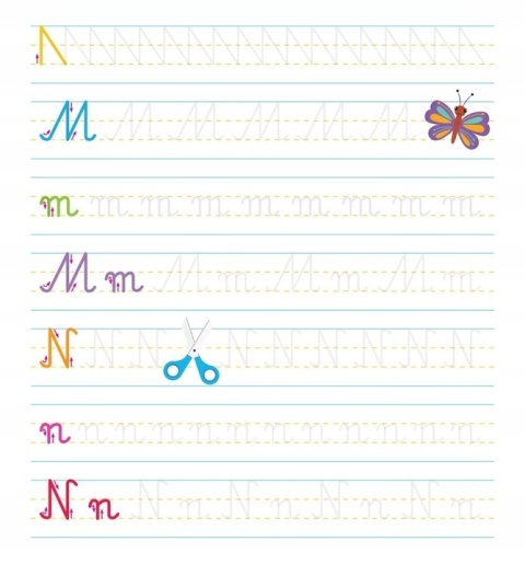 Nauka pisania dla dzieci zestaw 4 książeczek z rowkami 3D Literki Cyferki Szlaczki Kaligrafia ćwiczenia grafomotoryczne 4–6 lat