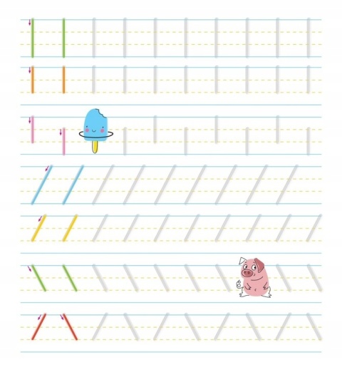 Nauka pisania dla dzieci zestaw 4 książeczek z rowkami 3D Literki Cyferki Szlaczki Kaligrafia ćwiczenia grafomotoryczne 4–6 lat