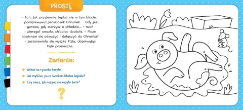 Pierwsza kolorowanka Na wsi Kredka segmentowa Malowanka Aksjomat 4-6 lat