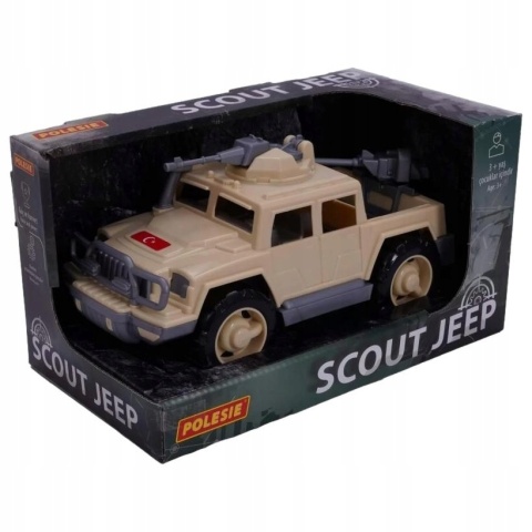 Samochód wojskowy auto terenowe Pick-up piaskowy dwa karabiny maszynowe