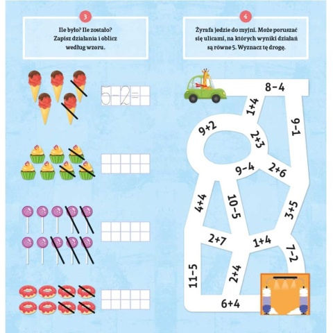 Wesoła matematyka klasa 1 nauka liczenia ćwiczenia z naklejkami Aksjomat