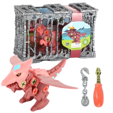 ZESTAW DINOZAUR DO SKRĘCANIA PTERODAKTYL ŚRUBOKRĘT KLATKA DO ZAWIESZENIA