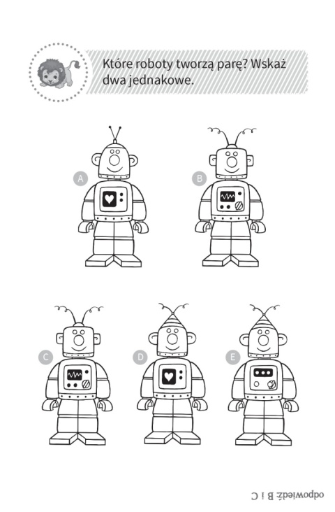 Zabawy i łamigłówki z lwem Sprawdź się przedszkolaku! dla dzieci 4-6 lat
