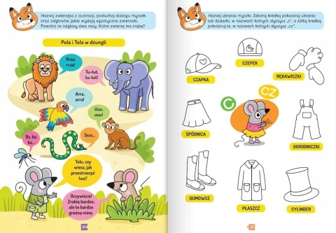 Zabawy logopedyczne książeczka edukacyjna dla dzieci wierszyki ćwiczenia